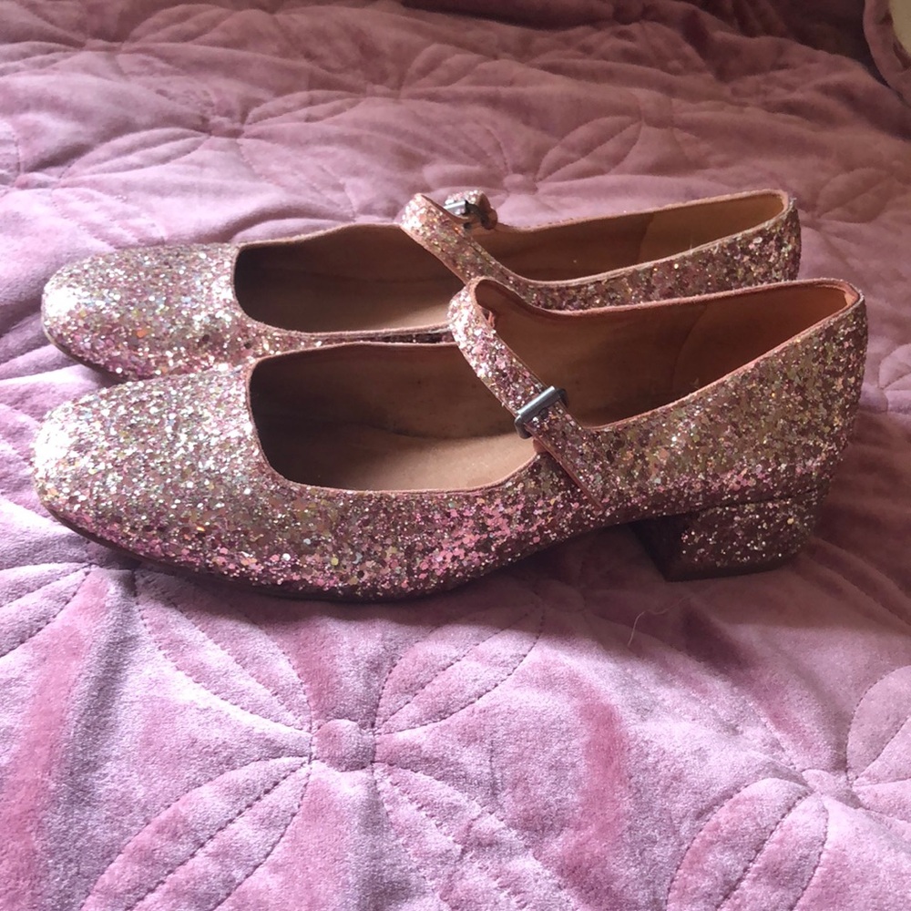 Madewell blush glitter shoes
